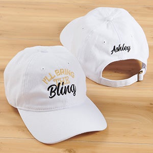 Ill Bring The Embroidered White Baseball Cap - 27097-W