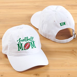 Sports Mom Personalized White Baseball Cap - 27101-W