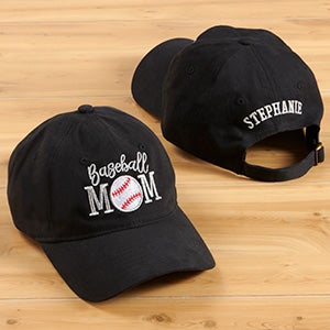 Sports Mom Personalized Black Baseball Cap - 27101-B