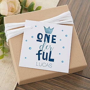 Onederful Boy First Birthday Personalized Gift Tags - 27112