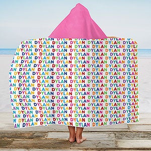 Vibrant Name Personalized Kids Hooded Beach Towel - 27129