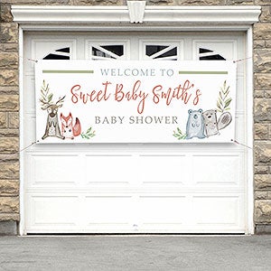 Sweet Baby Woodland Shower Personalized Banner - 30x72 - 27175