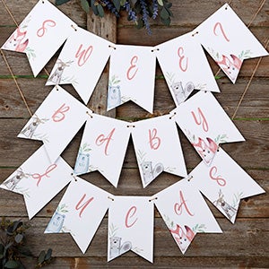 Sweet Baby Woodland Personalized Bunting Banner- 32 Flags - 27176-32