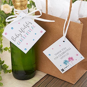He or She Balloons Personalized Gender Reveal Gift Tag - 27183