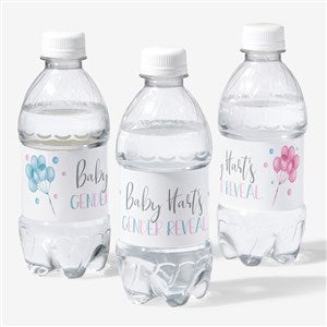 He or She Balloons Personalized Gender Reveal Water Bottle Labels - 27184