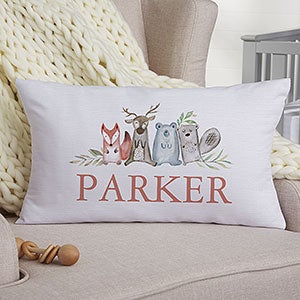 Sweet Baby Woodland Personalized Lumbar Keepsake Pillow - 27186-LB