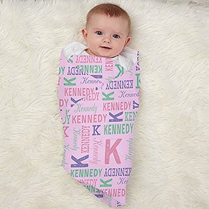 Repeating Name Personalized  Receiving Blanket - 27193