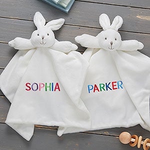 Rainbow Name Baby Bunny Personalized Security Blanket - 27205