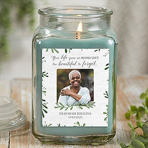 Botanical Memorial Personalized 18 oz Eucalyptus Candle Jar - 27218-18ES