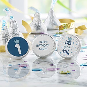 Onederful Boy First Birthday Personalized Candy Stickers - 27227