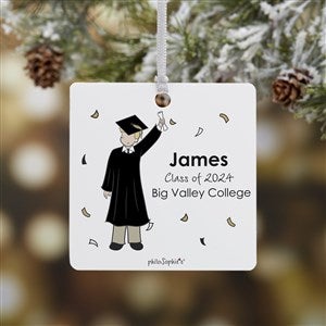 Graduation Guy philoSophies® Personalized Square Photo Ornament- 2.75 Metal 1S - 27247-1M