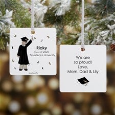 Graduation Guy philoSophies® Personalized Square Photo Ornament- 2.75 Metal 2S - 27247-2M