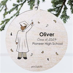 Graduation Guy philoSophies Personalized Ornament - 1 Sided Wood - 27247-1W