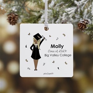 Graduation Girl philoSophies® Square Photo Ornament- 2.75 Metal 1-Sided - 27248-1M