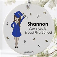 Graduation Girl philoSophies® Personalized Ornament- 3.75 Matte - 1 Sided - 27248-1L