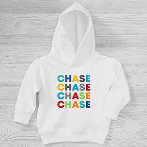 Vibrant Name For Him Personalized Toddler Hooded Sweatshirt - 27253-CTHS