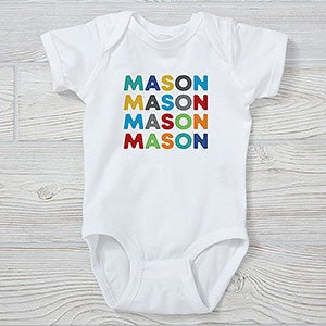 Vibrant Name For Him Personalized Baby Bodysuit - 27255-CBB