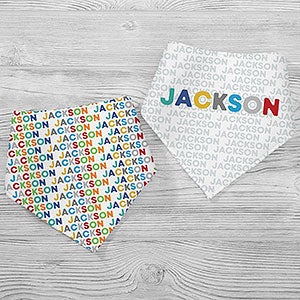 Vibrant Name For Him Personalized Bandana Bibs - Set of 2 - 27257-BB