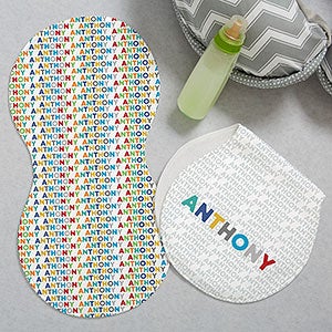 Vibrant Name For Him Personalized Burp Cloths - Set of 2 - 27259