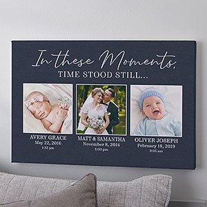 Moments In Time Personalized 3 Photo Canvas Print - 12x18 - 27269-3S