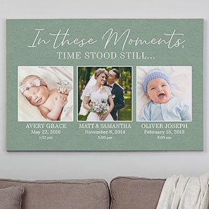 Moments In Time Personalized 3 Photo Canvas Print - 32x48 - 27269-32x48-3