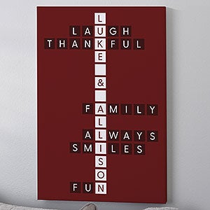Family Crossword Personalized Canvas Print - 24x36 - 27271-XL