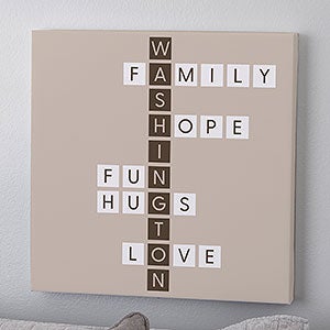 Family Crossword Personalized Canvas Print - 16x16 - 27271-16x16