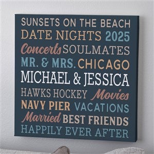 Relationship Memories Personalized Canvas Print - 12x12 - 27272-S