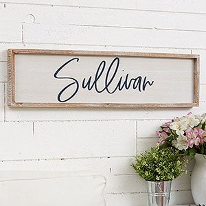 Family Elegance Personalized Whitewashed Wood Wall Art 30x8 - 27274W-30x8