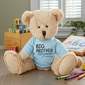 Big Brother Personalized Plush Teddy Bear- Blue - 27275-B