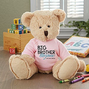 Big Brother Personalized Plush Teddy Bear - Pink - 27275-P