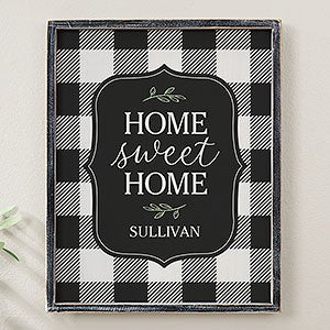 Black  White Buffalo Check Blackwashed Barnwood Frame Wall Art - 14x18 - 27277B-14x18