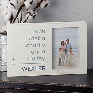 Family Arithmetic Personalized Whitewashed Off-Set Box Picture Frame - 27279