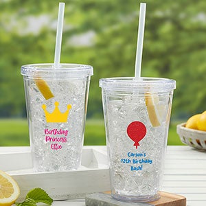 Choose Your Icon Personalized 17 oz. Birthday Acrylic Insulated Tumbler - 27295