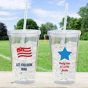 Choose Your Icon Personalized 17 oz. Patriotic Acrylic Insulated Tumbler - 27298