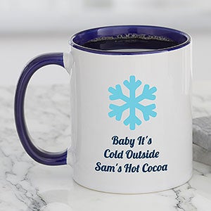 Christmas Icon Personalized Coffee Mug 11 oz Blue - 27305-BL