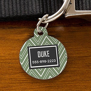 Pattern Play Personalized Dog ID Tag - Circle - 27312-C