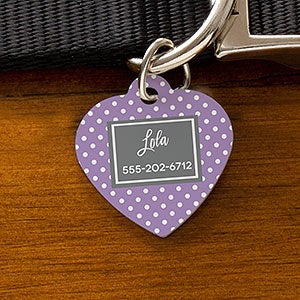 Pattern Play Personalized Dog ID Tag - Heart - 27312-H