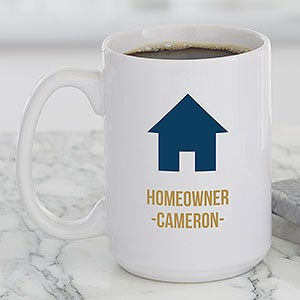 New Home Icon Personalized Coffee Mug 15 oz White - 27321-L