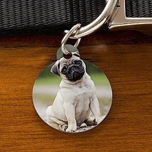 Photo Upload Personalized Dog ID Tag - Circle - 27322-C