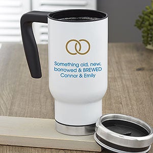 Choose Your Icon Personalized 14 oz. Wedding Commuter Travel Mug - 27328