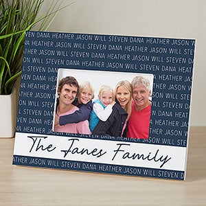 Family Repeating Name Personalized Picture Frame - Horizontal - 27350-H