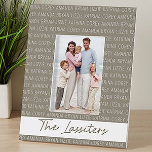Family Repeating Name Personalized Picture Frame- Vertical - 27350-V