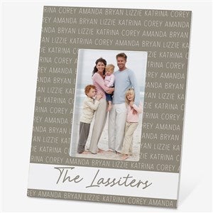 Family Repeating Name Personalized Picture Frame- Vertical - 27350-V