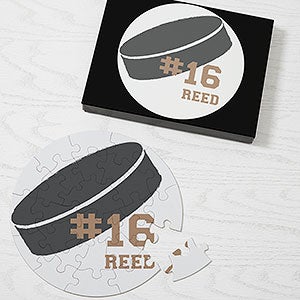 Hockey Personalized 26 Pc Round Puzzle - 27371-26