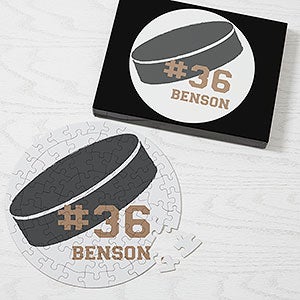 Hockey Personalized 68 Pc Round Puzzle - 27371-68