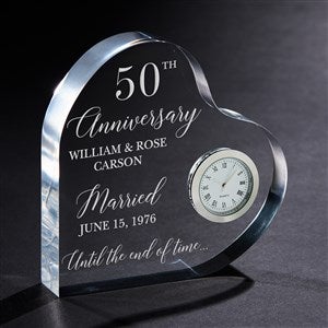 Anniversary Engraved Heart Clock - 27376