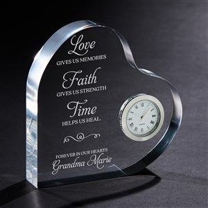 In Memory Engraved Heart Clock - 27377