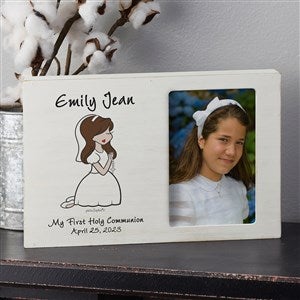 Communion Girl philoSophies® Personalized Whitewashed Off-Set Box Frame - 27393