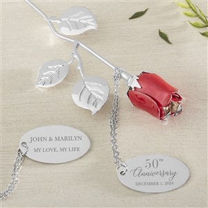 Anniversary Wishes Engraved Red Keepsake Rose - 27394-Red